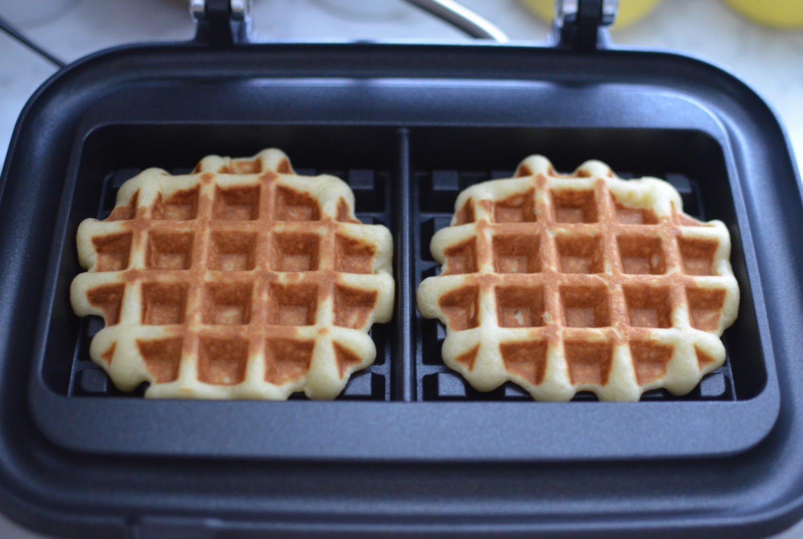 Playing with Flour Almond paste waffles