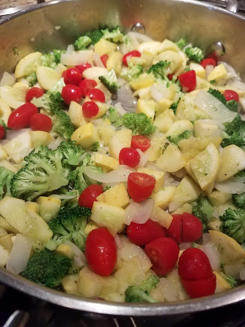 veggies for the lower-carb frittata 