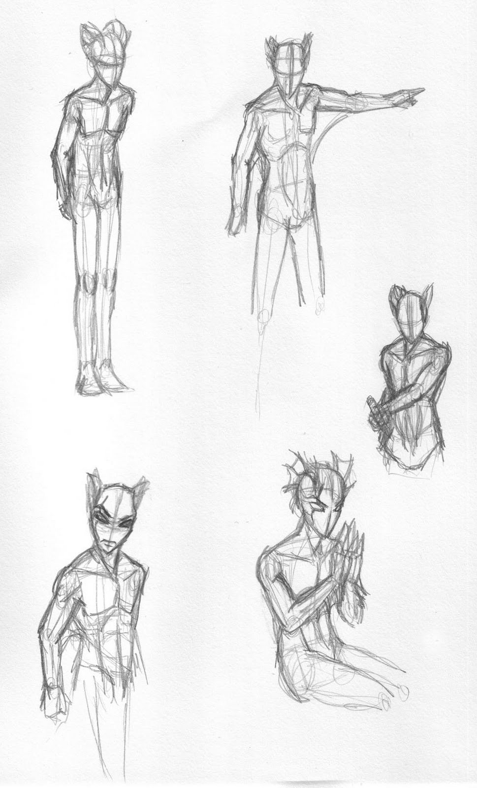 Male Villain Poses Drawing.