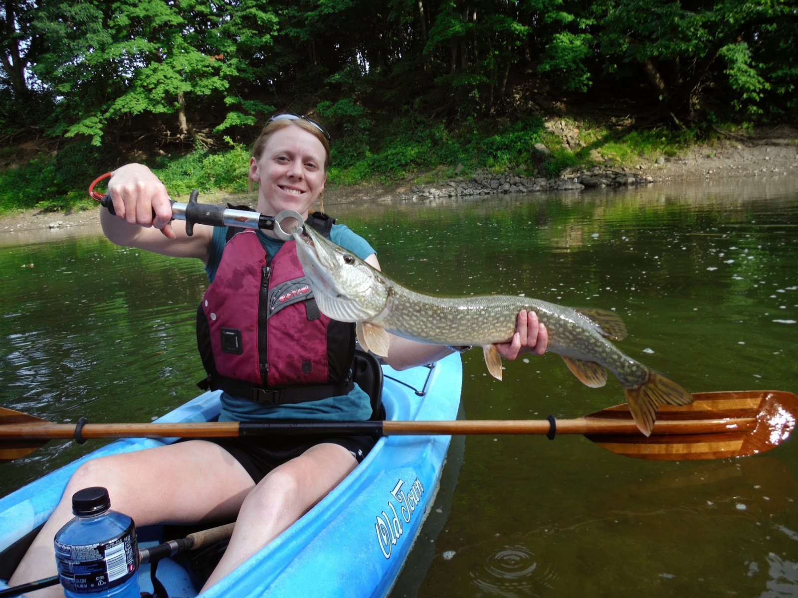 Indiana Kayak Fishing Journal 8/7/14 Kelly in on the Action