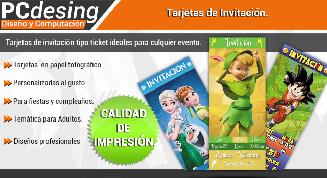 pcdesing diseño tarjetas de invitación