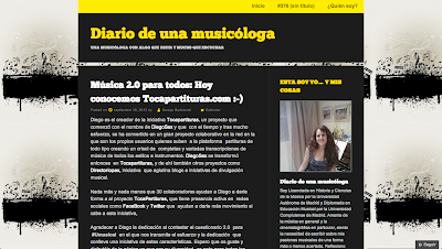 tocapartituras sale publicado en Diario de una Musicóloga. Entrevista a Nuestro Proyecto Colaborativo tocapartituras.com