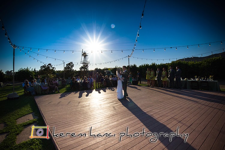 The first dance of the newlywed couple at The Limoneira Ranch.