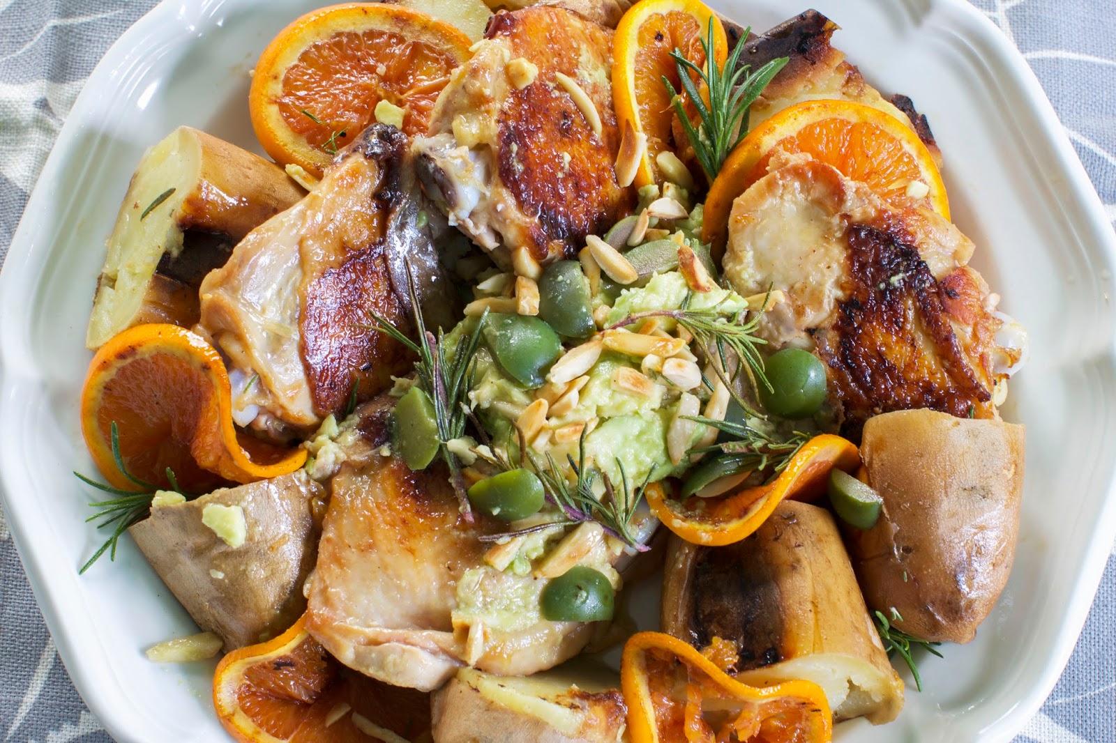 My Paleo Marin Charred Chicken & Hannah Sweet Potatoes w/ Avocado Salad