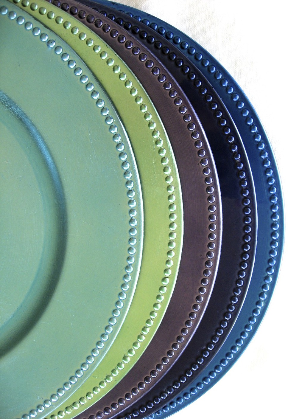 T E Couture Linens Vibrant Colored Charger Plates