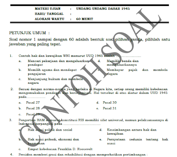Contoh Soal Ujian Penyesuaian S1 Dan Kunci Jawabanya