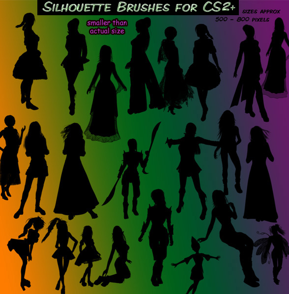 24 Free Silhouette Brushes Girls