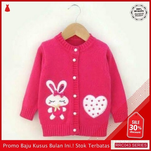 RRC043C24 Cardygan Fashion Anak Cewe Love Rabbit Fashion BMGShop