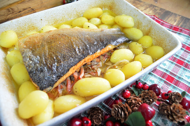 Salmon Relleno De Setas Y Beicon