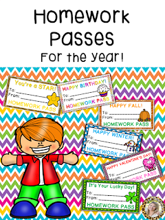 https://www.teacherspayteachers.com/Product/Homework-Passes-for-the-Whole-YEAR-3214127