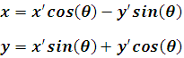 fórmulas de rotación de los eje x e y fórmulas de rotación de los eje x e y