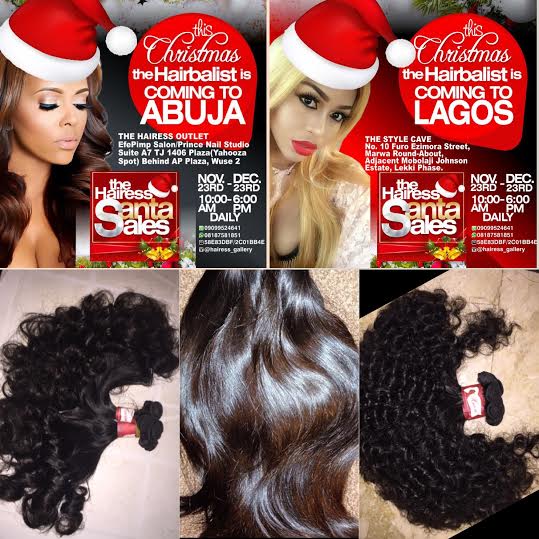 Hairess Hair Extensions & Accessories Ltd Presents..'The Hairess Santa sales'