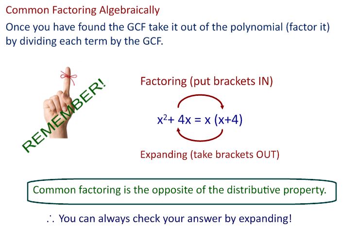 M^3 (Making Math Meaningful): MPM2D - Day 53: Common Factoring