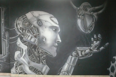 Mural UV Malowanie grafiki na ścianie mural UV, Łuków LLU Burger King, malowidło ścienne, graffiti 3D