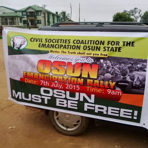 the osun state rally calling for osun to be set free from governor aregbesola