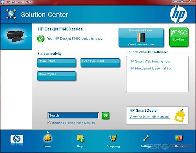 HP Solution Center en funcionando en Windows.