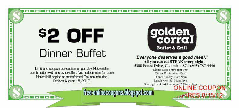 Expired Golden Corral Coupons