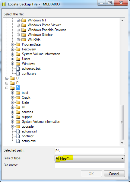 Restore Database SQL Server 2008