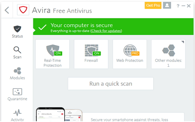 تحميل برنامج الحماية من الفيروسات Avira Free Antivirus 2020 مجانا