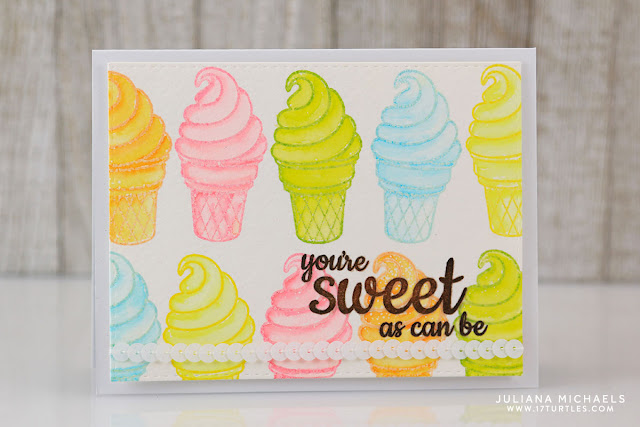 You're Sweet As Can Be Card by Juliana Michaels featuring Sweet Shoppe Stamp Set by Sunny Studio Stamps and Zig Clean Color Real Brush Markers