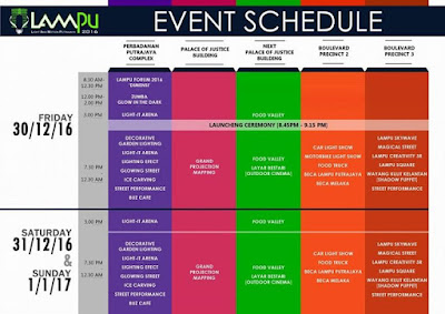 Jadual dan Acara Festival Lampu Putrajaya 2016