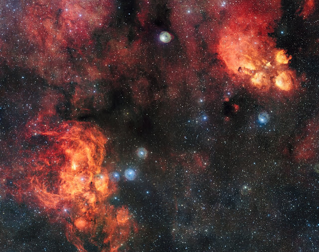 The Lobster Nebula and Cat's Paw Nebula. Image credit: ESO