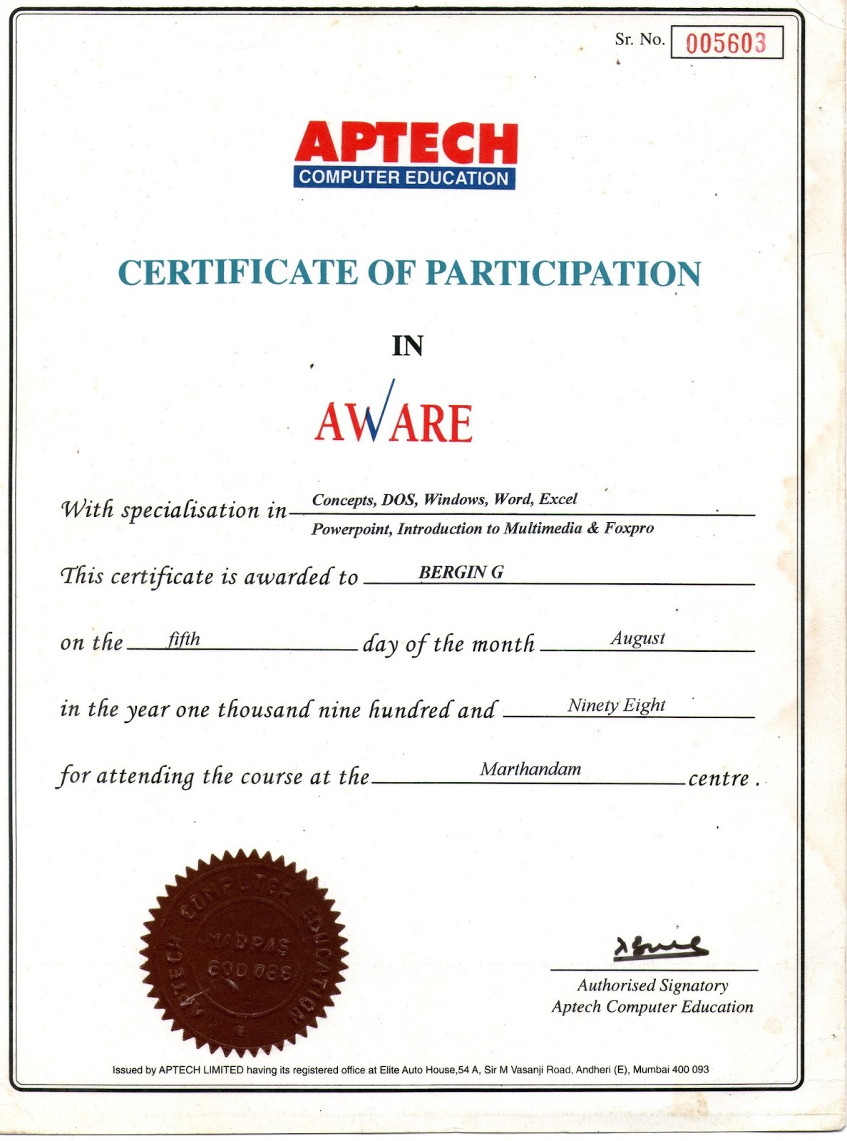 My Certificates Bergin my-certificates-bergin