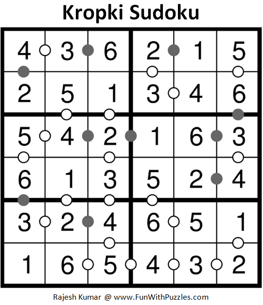 Kropki Sudoku (Mini Sudoku Series #77) Solution