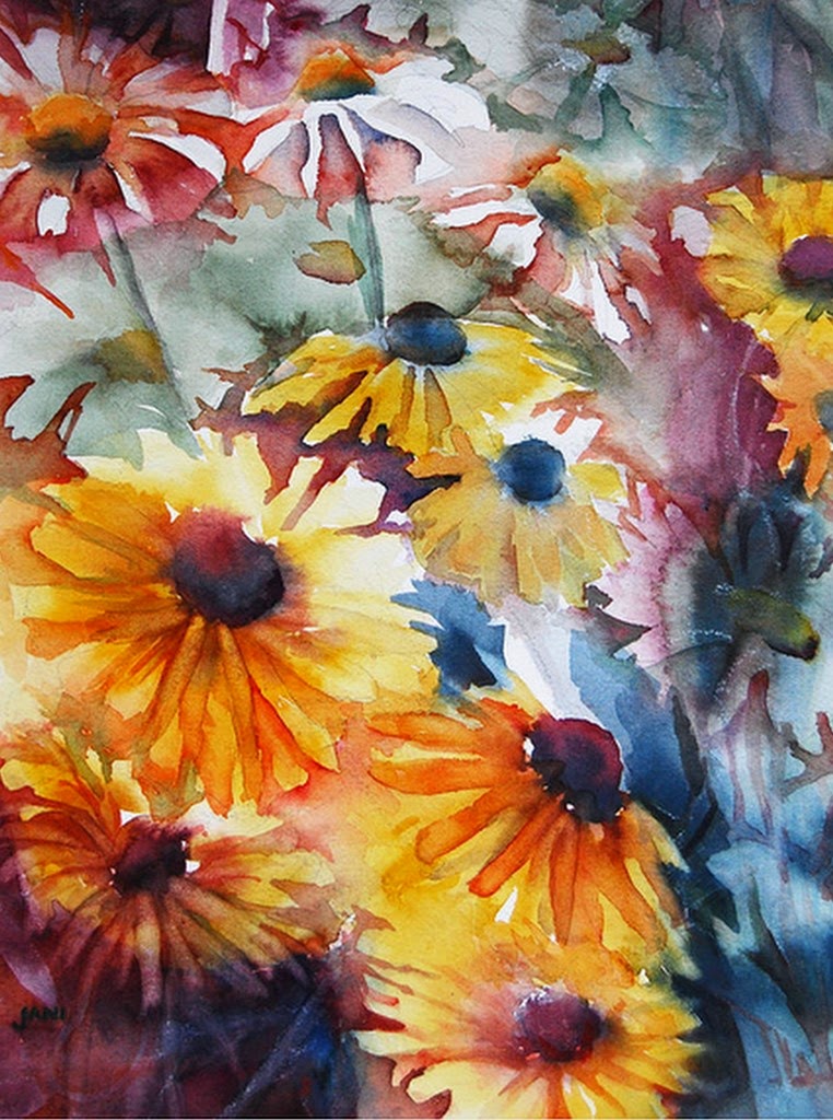 flores-modernas-acuarelas-fotos cuadros-de-flores-modernas-pintadas-en-acuarela
