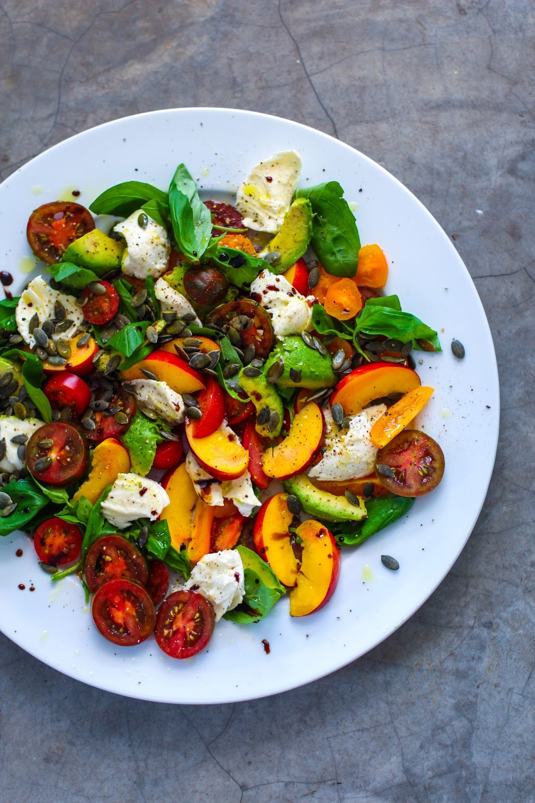 UndomestiKATEd Nectarine, Tomato and Mozzarella Salad