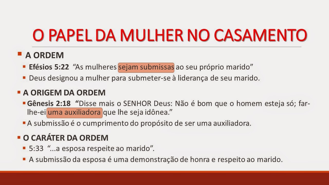 O Papel do Homem e da Mulher no Casamento (Parte 2) - Estudo para ...