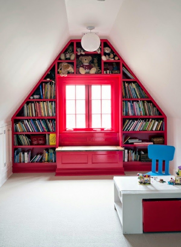 Bookshelves themselves build &#8211; House library in each room