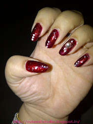 indian nail bridal balls nails cute nyx glided rhinestones glitter golden base steel added woman qpi