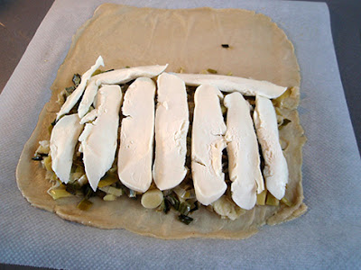 Elaboración de una empanada de puerros