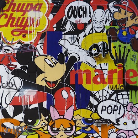Popkulturelle Cartoon im Streetart Style von Jerome Clem 