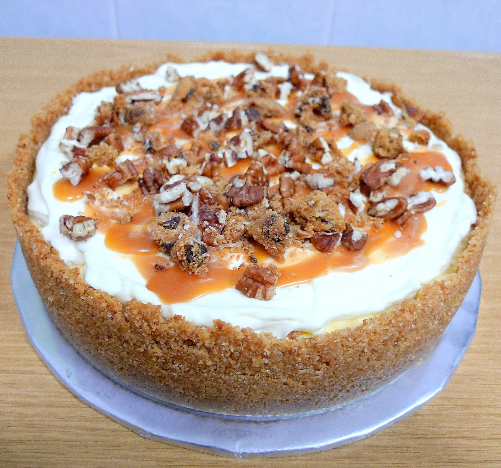 salted caramel apple pecan cheesecake pie