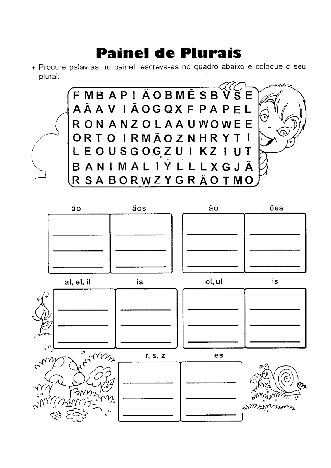 Atividades com Plural e Singular SÓ ESCOLA Atividades com Plural e Singular SÓ ESCOLA