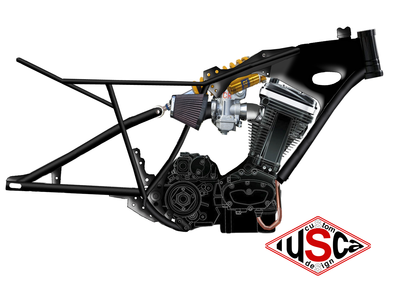 luSca custom design Buell Blasted Ca2fé... the frame