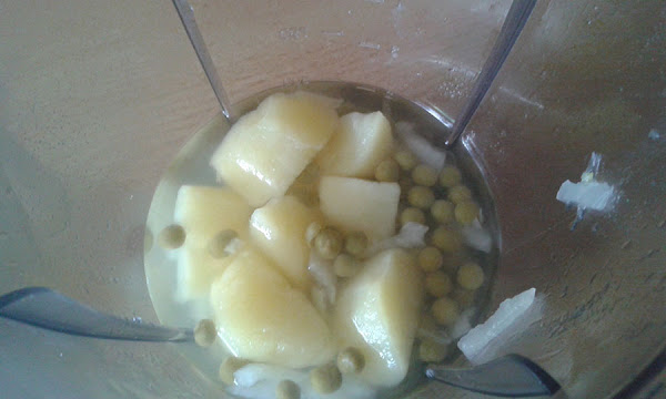 crema de guisantes con patatas