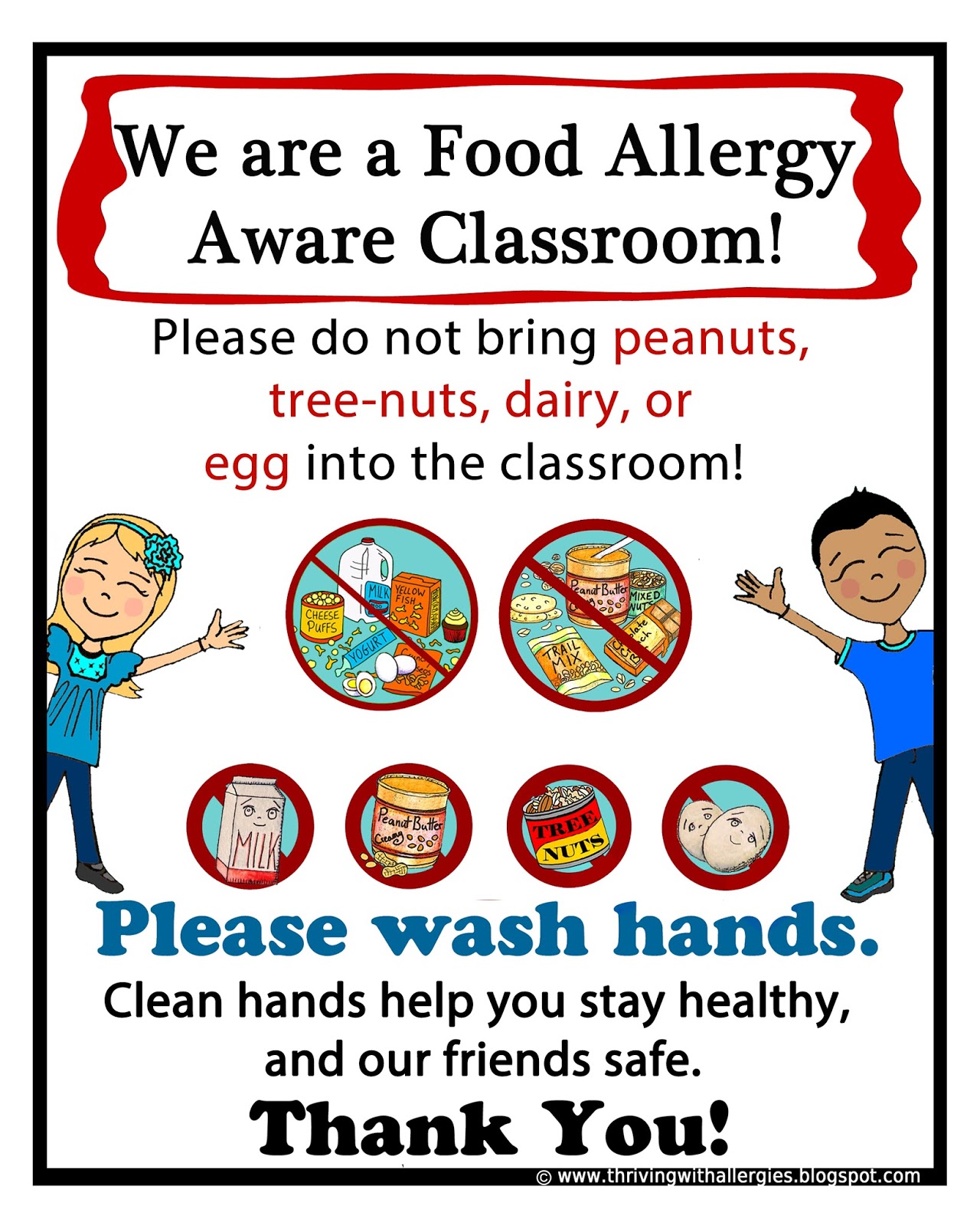 Thriving With Allergies Dairy Free Classroom Poster
