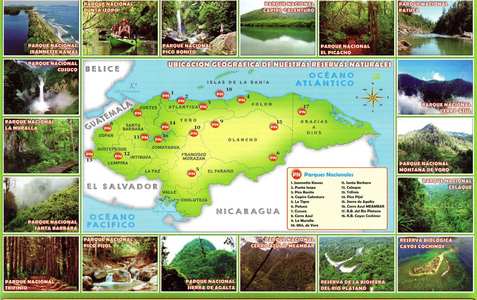 Mapa De Parques Nacionales De Honduras Mapa De Honduras Gambaran | Porn ...