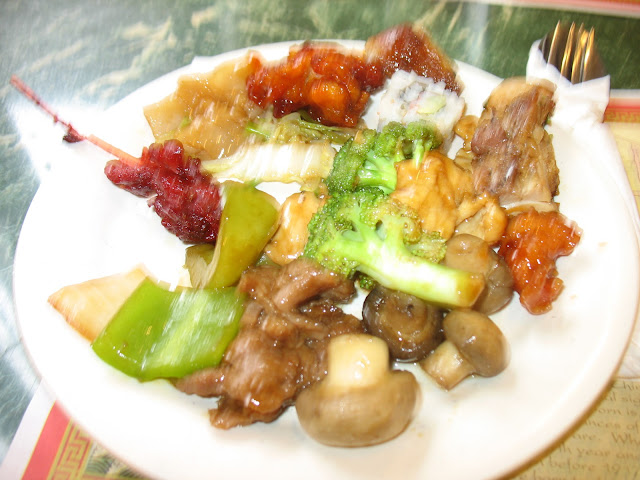 Plate of asian food at Hudson Buffet in Fishkill, NY