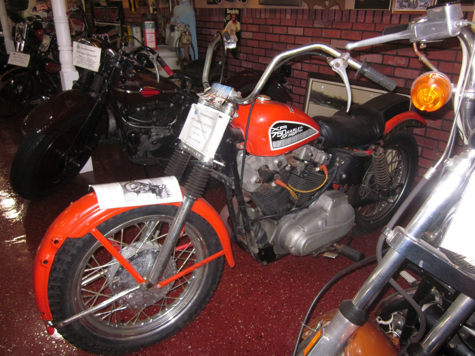 OldMotoDude 1970 Harley Davidson Sportster Ice Racer on display at the