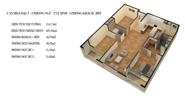 Thiết kế căn hộ loại F