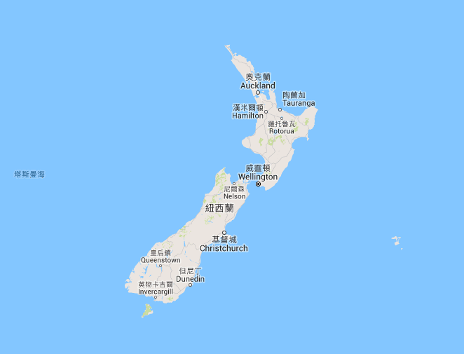 紐西蘭制服地圖