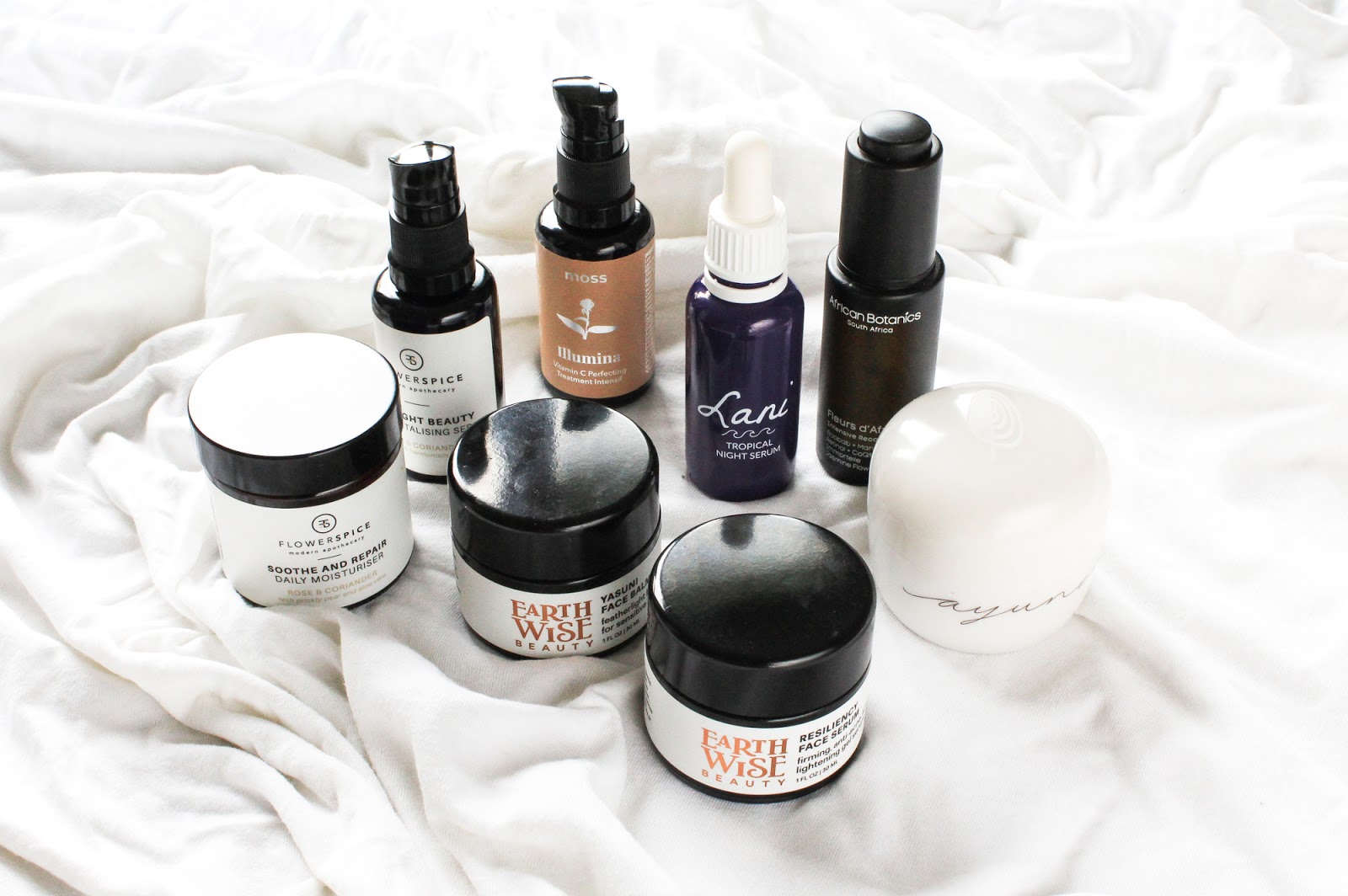 Evening Skincare Routine featuring Ayuna, Moss, Earthwise Beauty, Flower and Spice, African Botanics, Lani Evening Skincare Routine featuring Ayuna, Moss, Earthwise Beauty, Flower and Spice, African Botanics, Lani