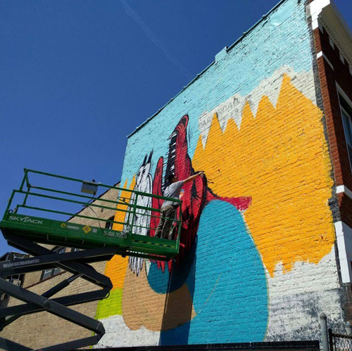 Uptown Update: Artist At Work: New Sentrock Mural Under Construction ...