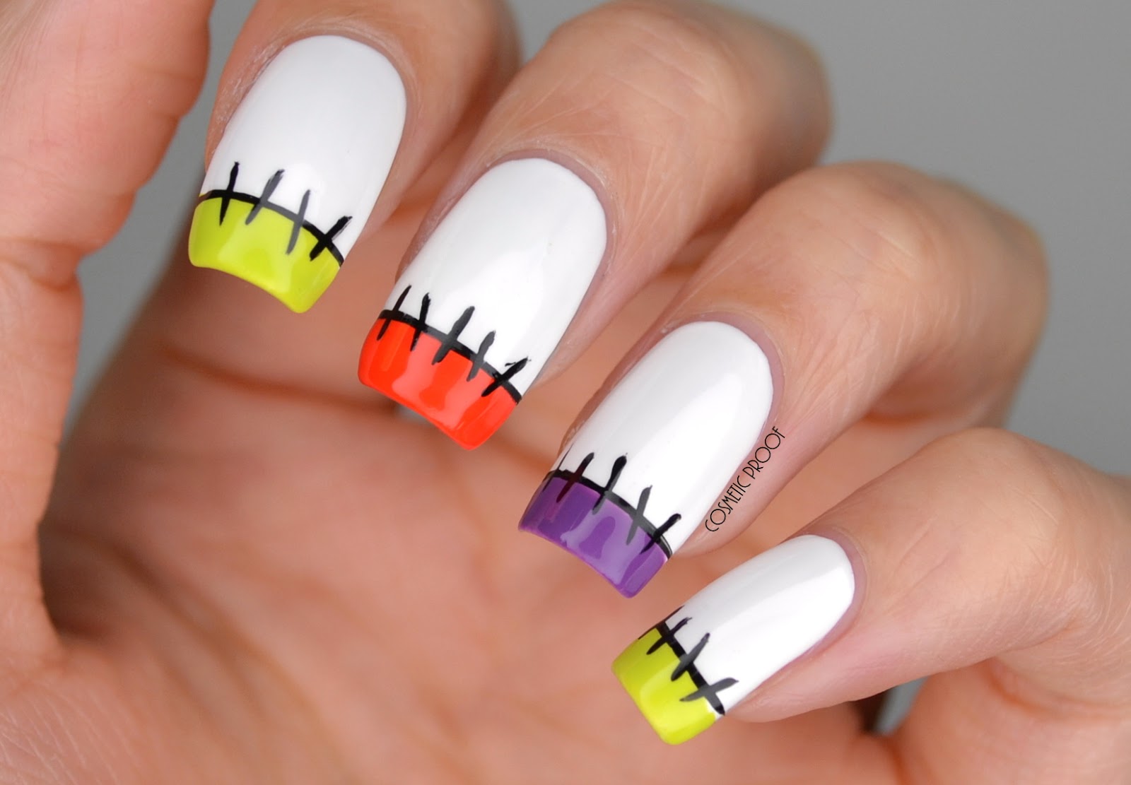 NAILS | Halloween Stitches French Manicure | Cosmetic ...