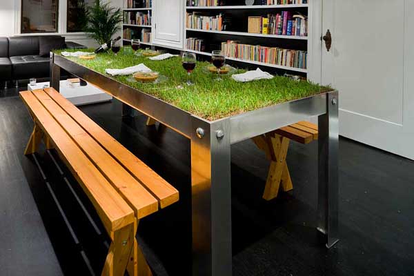 Genial mesa con un toque ecológico