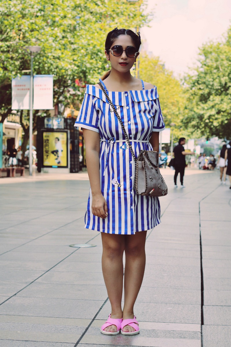 Off Shoulder Striped Top - OOTD - Buy Online dress at koovs, amazon, asos